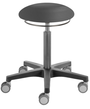 Rollhocker «Poppi Dijon kvx» extrahoch 51-72cm, Kombirollen Ø 65cm, Ringauslösung