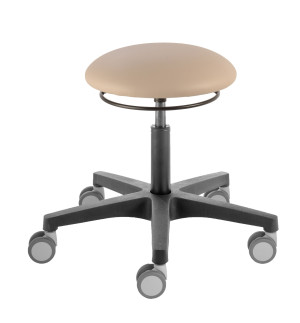 Rollhocker «Poppi Dijon kvx» Standard-Höhe 46-59cm, Kombirollen Ø 65cm, Ringauslösung