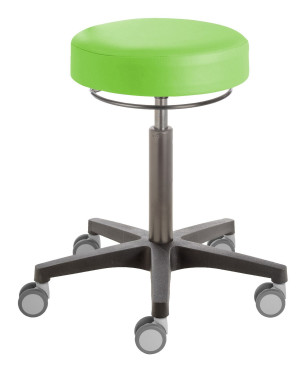 Rollhocker «Poppi Dijon» extrahoch 53-73cm, Kombirollen Ø 65cm, Ringauslösung