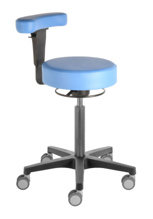 Rollhocker «Poppi Dijon SMALL Backrest» 53-73cm extrahoch, Rückenlehne