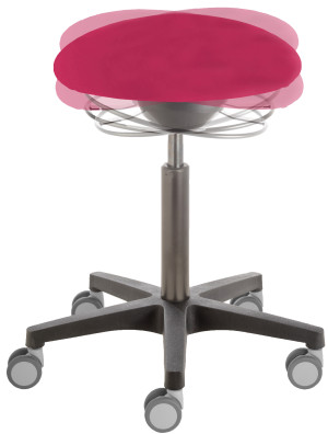 Rollhocker «Poppi Dijon kvx ERGO» extrahoch 51-71cm, Kombirollen Ø 65cm, Ringauslösung