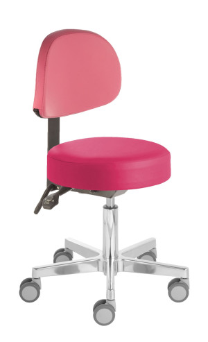 Rollhocker «Puffi Le Mans Backrest» Standard-Höhe 48-61cm, Rückenlehne