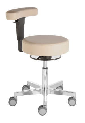 Rollhocker «Puffi Le Mans SMALL Backrest» 48-61cm Standard-Höhe, schmale Rückenlehne