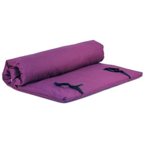 Shiatsu-Futon 160 x 200 cm mit abnehmbaren Bezug Aubergine | 6-lagig