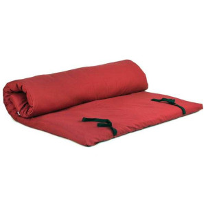 Shiatsu-Futon 180 x 200 cm mit abnehmbaren Bezug Weinrot | 4-lagig