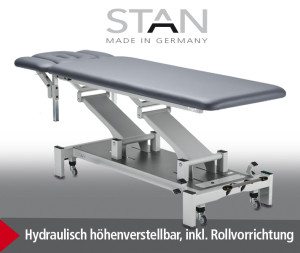 «STAN-2h» hydraulische Behandlungsliege 2-teilige Liegefläche, Fusspumpen-Hydraulik - CE -