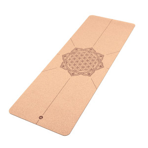 Yogamatte Kork, Blume des Lebens, 185 x 66cm / 4mm