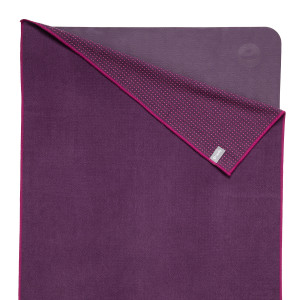Yoga Towel «GRIP ²» in vielen Farben mit Antirutschnoppen aubergine