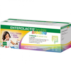 Alfasigma Paraf Enterolactis Bevibile Bambini Fermenti Lattici Flora Intestinale 12 Flaconcini 10 Ml