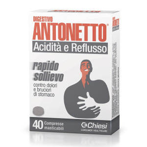 Chiesi Antonetto Digestivo Antonetto Acidita' E Reflusso 40 Compresse Masticabili