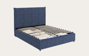 Litier Français Lit coffre Cocoon -  180 x 200 (cm) Bleu marine