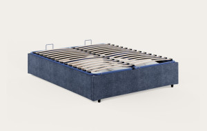 Litier Français Sommier coffre  -  90 x 200 (cm) Bleu marine