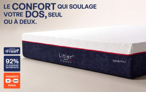 Litier Français Matelas Hybride Pro 2 Premium Fresh+ -  160 x 200 (cm)