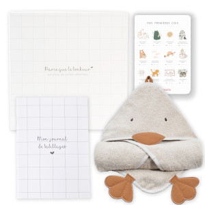 LITTLE CREVETTE Coffret cadeau cape de bain Nils - à composer