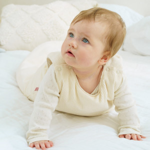 LITTLE CREVETTE Gigoteuse hiver bébé velours écru Louison TOG 3