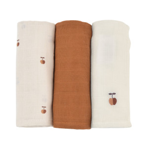 LITTLE CREVETTE Lot de 3 langes bébé coton bio* Pom Pouce