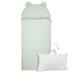 LITTLE CREVETTE Sac de couchage enfant 'FilOdoo' vichy Olive