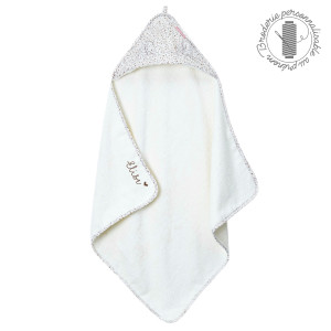 LITTLE CREVETTE Cape de bain bébé Lilly - personnalisable