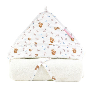 LITTLE CREVETTE Cape de bain bébé écureuil Noisette