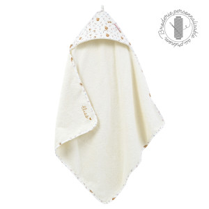 LITTLE CREVETTE Cape de bain bébé personnalisable écureuil Noisette