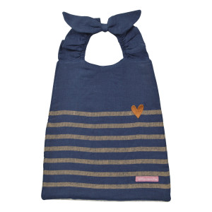 LITTLE CREVETTE Serviette bavoir marine Moussaillon