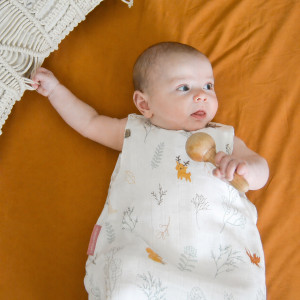 LITTLE CREVETTE Gigoteuse été bébé gaze de coton bio Dream Forest TOG 0.5