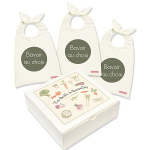 LITTLE CREVETTE Coffret cadeau 3 bavoirs à composer