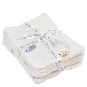 LITTLE CREVETTE Lot de 6 lingettes lavables Malo