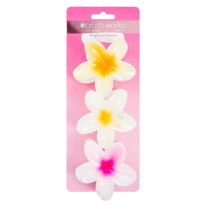 BRUSHWORKS Tropical Flower Claw Clips 3pcs