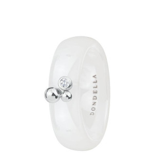 DONDELLA Ceramic Bubbles White Ring (6mm)
