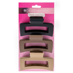 BRUSHWORKS Classic Claw Clips 3pcs