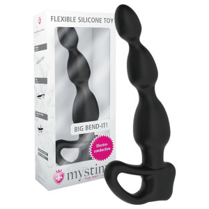 Mystim Big Bend-it! - kugelförmiger Elektro-Anal-Dildo (schwarz)
