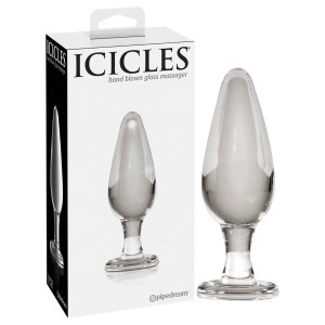 Icicles Nr. 26 - konischer Analdildo aus Glas (transparent)