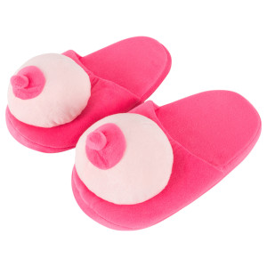 Orion Rosa Plüsch-Pantoffeln - Brustform