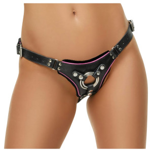 ZADO - Lederunterteil für anstoßbaren Dildo, BDSM (schwarz, S-L)