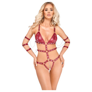 Bad Kitty - Genietter Bondage-Body (rot) - M