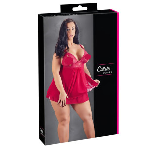 Cottelli Plus Size - Spitzen Babydoll (Rot)