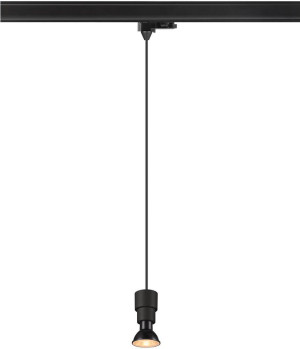 SLV PURI 2.0 Basic, suspension triphasée, GU10, longueur de suspension 200 cm, 1x max. 6 W, noir - Lampes avec adaptateur triphasé 230V