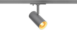 SLV NOBLO® SPOT, spot 1~, rond, 2700 K, 6 W, coupure en fin de phase, 32°, gris - Lampes avec adaptateur monophasé