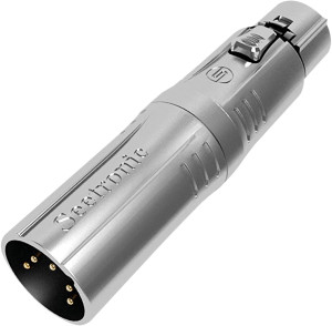 SEETRONIC XLR 5P mâle vers XLR 3P femelle Contacts en or – boîtier en argent - Adaptateurs