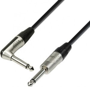 Adam Hall Cables 4 STAR IPR 0900 - Câble Instrument REAN Jack 6,35 mm mono vers Jack 6,35 mm mono - Fiches angulaires