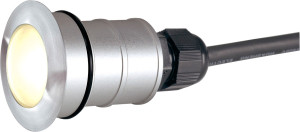 SLV POWER TRAIL-LITE®, encastré de sol extérieur, rond, inox, LED, 1W, 3000K, IP67, collerette - Luminaire encastrable au sol