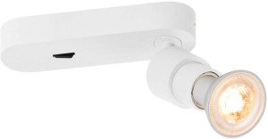 SLV PURI 2.0 Basic, plafonnier et applique en saillie, rond, interrupteur, 1x max. 6 W GU10, blanc - Lampes murales et de plafond