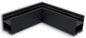ISOLED LAMP30 V2 angle 90°, soudé, 120x120mm, noir RAL 9005, hors diffusant - Systèmes de bandeaux lumineux