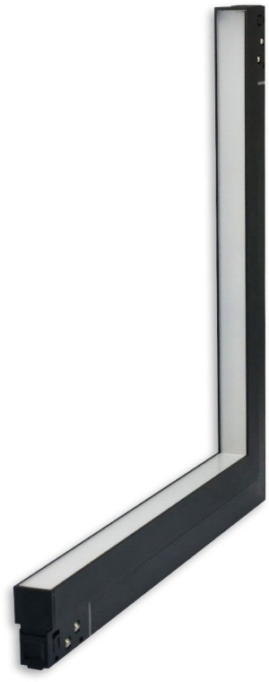 ISOLED Track48 luminaire d'angle 90° vertical noir, 20W, 48V DC, 3000K, CRI90 - Lampes avec adaptateur triphasé 48V