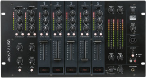 DAP-Audio IMIX-7.2 USB 7 canaux 6U mélangeur d'installation USB - 2 zones - Installation tables de mixage