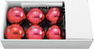 EUROPALMS Boule de Noël LED 6cm, rouge 6x - Boules de Noël