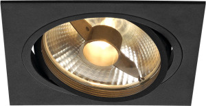 SLV NEW TRIA 150, encastré de plafond intérieur, simple, carré, noir mat, GU10/QPAR111, 75W - Spot de plafond