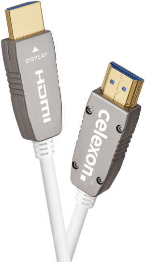 celexon UHD Optical Fibre HDMI 2.0b Câble Actif 50m, blanc - Câbles HDMI