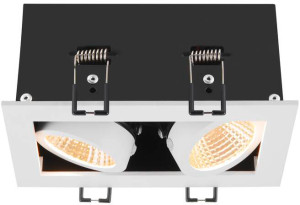 SLV KADUX, encastré de plafond, double, 3000 K, 38°, IP 20, carré, blanc - Luminaires encastrés
